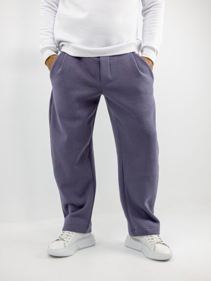 Παντελόνι Φόρμα Oversized Baggy & Πιέτα Μώβ
