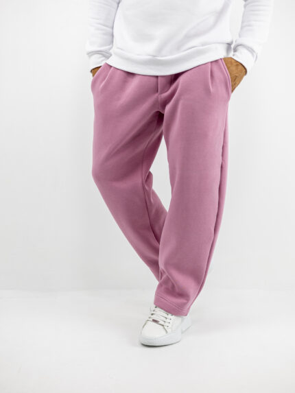 Παντελόνι Φόρμα Oversized Baggy & Πιέτα Ροζ