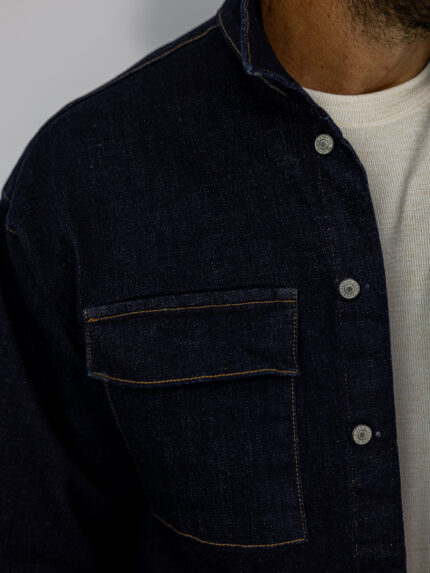 Jean Πουκάμισο Oversized Μπλέ