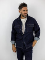 Jean Πουκάμισο Oversized Μπλέ