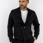 Σακάκι Regular Fit & Μάο Γιακά Μαύρο