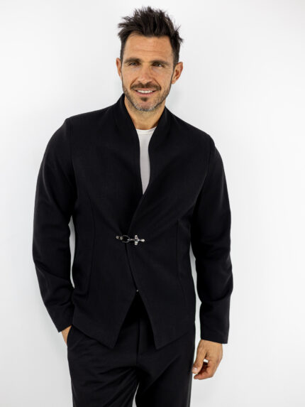 Σακάκι Regular Fit Με Μεταλλικό Κούμπωμα Μαύρο