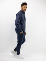 Παντελόνι Jogger Loose Fit & Λάστιχο Πίσω & Πουκάμισο Regular Fit Μάο Μπλέ