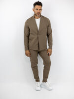 Σακάκι Regular Fit Μονόκουμπο & Παντελόνι Jogger Loose Fit Καφέ
