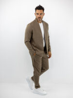 Σακάκι Regular Fit Μονόκουμπο & Παντελόνι Jogger Loose Fit Καφέ