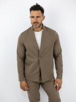 Σακάκι Regular Fit Μονόκουμπο & Παντελόνι Jogger Loose Fit Καφέ