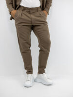 Σακάκι Regular Fit Μονόκουμπο & Παντελόνι Jogger Loose Fit Καφέ