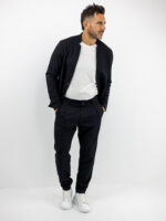 Σακάκι Regular Fit Μονόκουμπο & Παντελόνι Jogger Loose Fit Καί Λάστιχο Πίσω Μαύρο