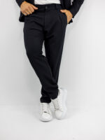Σακάκι Regular Fit Μονόκουμπο & Παντελόνι Jogger Loose Fit Καί Λάστιχο Πίσω Μαύρο