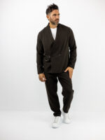 Παντελόνι Jogger Loose Fit & Σακάκι Overshirt Καφέ