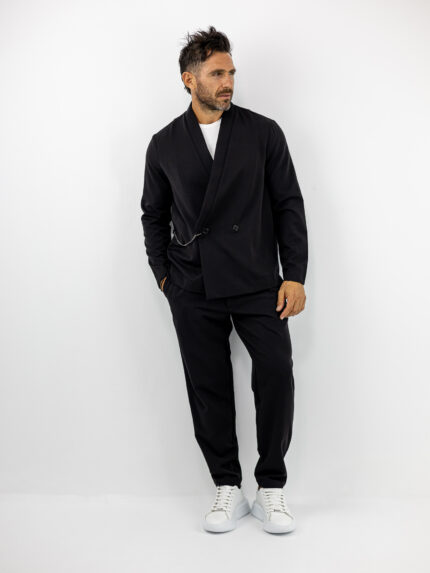 Παντελόνι Jogger Loose Fit & Σακάκι Overshirt Μαύρο