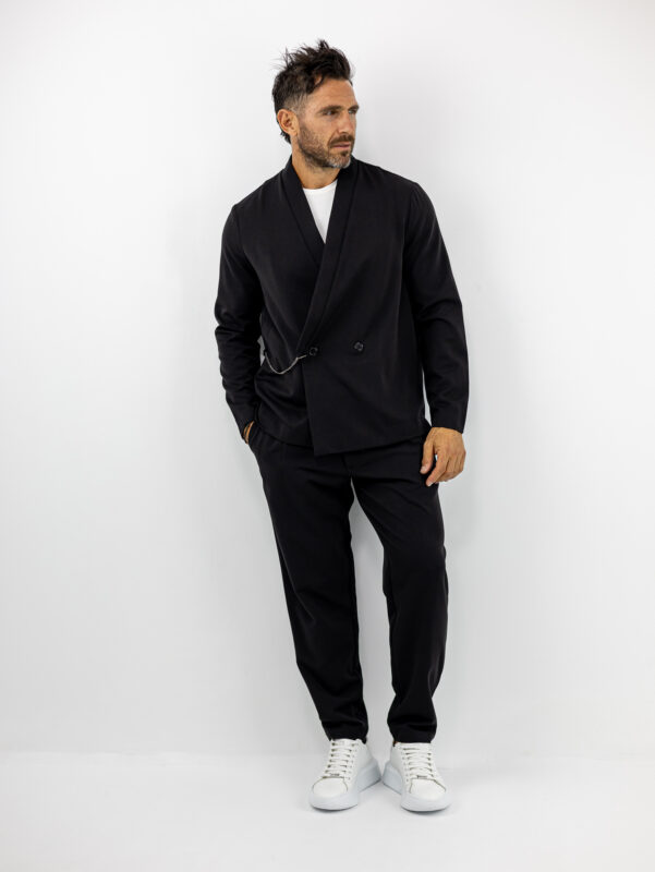 Παντελόνι Jogger Loose Fit & Σακάκι Overshirt Μαύρο