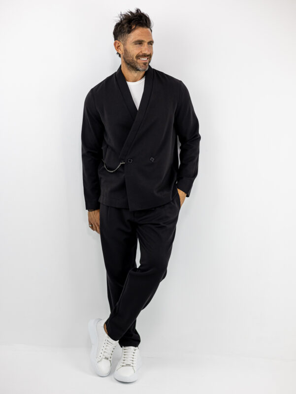 Παντελόνι Jogger Loose Fit & Σακάκι Overshirt Μαύρο