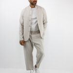 Παντελόνι Jogger Loose Fit & Σακάκι Overshirt Regular Fit Stone
