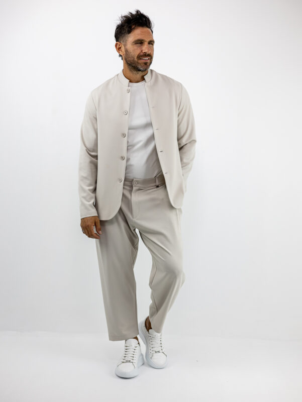 Παντελόνι Jogger Loose Fit & Σακάκι Overshirt Regular Fit Stone
