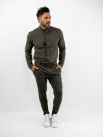 Παντελόνι Jogger Loose FIt & Πουκάμισο Μάο Γιακά Regular Fit Λαδί