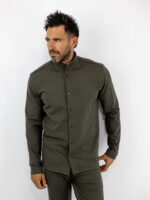 Παντελόνι Jogger Loose FIt & Πουκάμισο Μάο Γιακά Regular Fit Λαδί