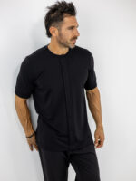 T-Shirt Regular Fit & πατιλέτα Μαύρο
