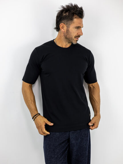 T-Shirt Regular Fit Μονόχρωμο Μαύρο
