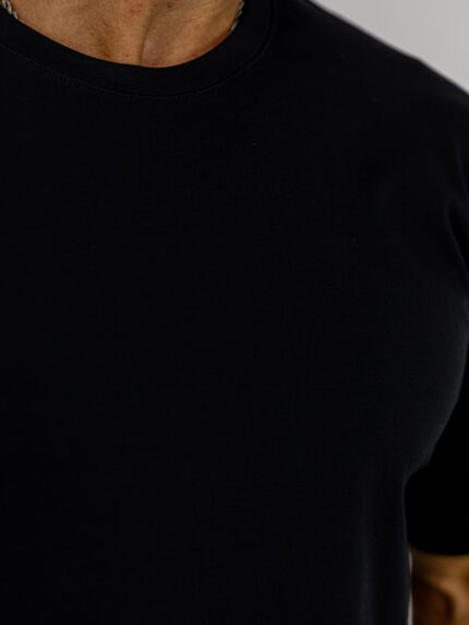 T-Shirt Regular Fit Μονόχρωμο Μαύρο