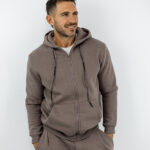 Ζακέτα Oversized Με Κουκούλα Και Κέντημα Πίσω Μονοχρώμη Fanco