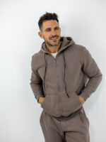 Ζακέτα Oversized Με Κουκούλα Και Κέντημα Πίσω Μονοχρώμη Fanco