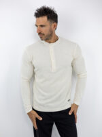 Μπλούζα Regular Fit Με Κουμπιά Μονόχρωμη Μακρύμανικο Εκρού