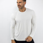 Μπλούζα Regular Fit Μονόχρωμη Μακρύμανικο Λευκή