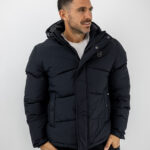 Μπουφάν Regular Fit Puffer & Κουκούλα Μαύρο