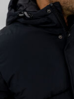 Μπουφάν Regular Fit Puffer & Κουκούλα Μαύρο