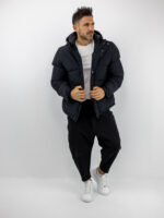 Μπουφάν Regular Fit Puffer & Κουκούλα Μαύρο