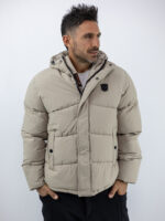 Μπουφάν Regular Fit Puffer & Κουκούλα Μπέζ