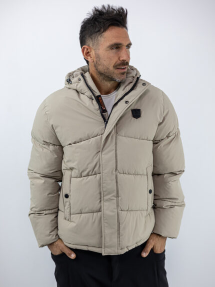 Μπουφάν Regular Fit Puffer & Κουκούλα Μπέζ