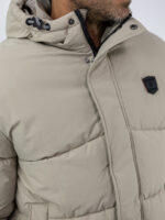 Μπουφάν Regular Fit Puffer & Κουκούλα Μπέζ