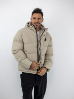 Μπουφάν Regular Fit Puffer & Κουκούλα Μπέζ