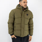 Μπουφάν Regular Fit Puffer & Κουκούλα Λαδί