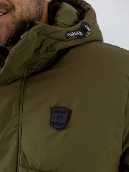 Μπουφάν Regular Fit Puffer & Κουκούλα Λαδί