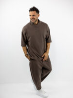 T-Shirt Oversized & Παντελόνι Jogger Balloon Καφέ
