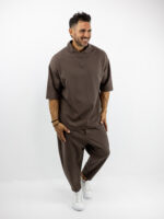 T-Shirt Oversized & Παντελόνι Jogger Balloon Καφέ