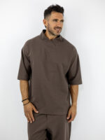T-Shirt Oversized & Παντελόνι Jogger Balloon Καφέ