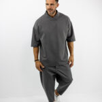 T-Shirt Oversized & Παντελόνι Jogger Balloon Μονόχρωμο Γκρί