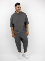 T-Shirt Oversized & Παντελόνι Jogger Balloon Μονόχρωμο Γκρί
