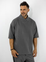 T-Shirt Oversized & Παντελόνι Jogger Balloon Μονόχρωμο Γκρί