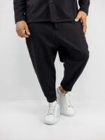 Πουκάμισο Oversized & Παντελόνι Jogger Balloon Μονόχρωμο Μαύρο